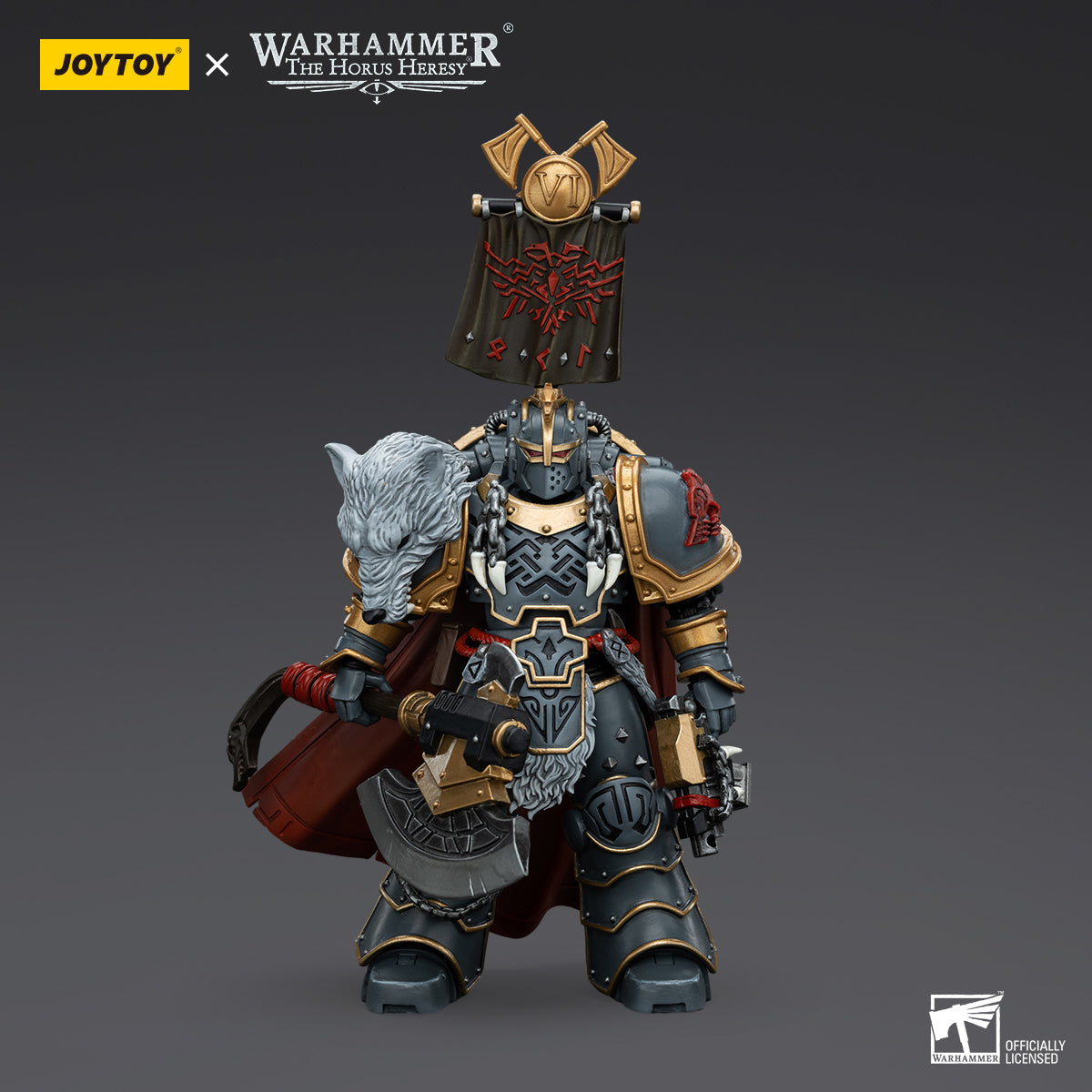 JOYTOY Warhammer 30K 1/18 Action Figure Space Wolves Legion Praetor wi