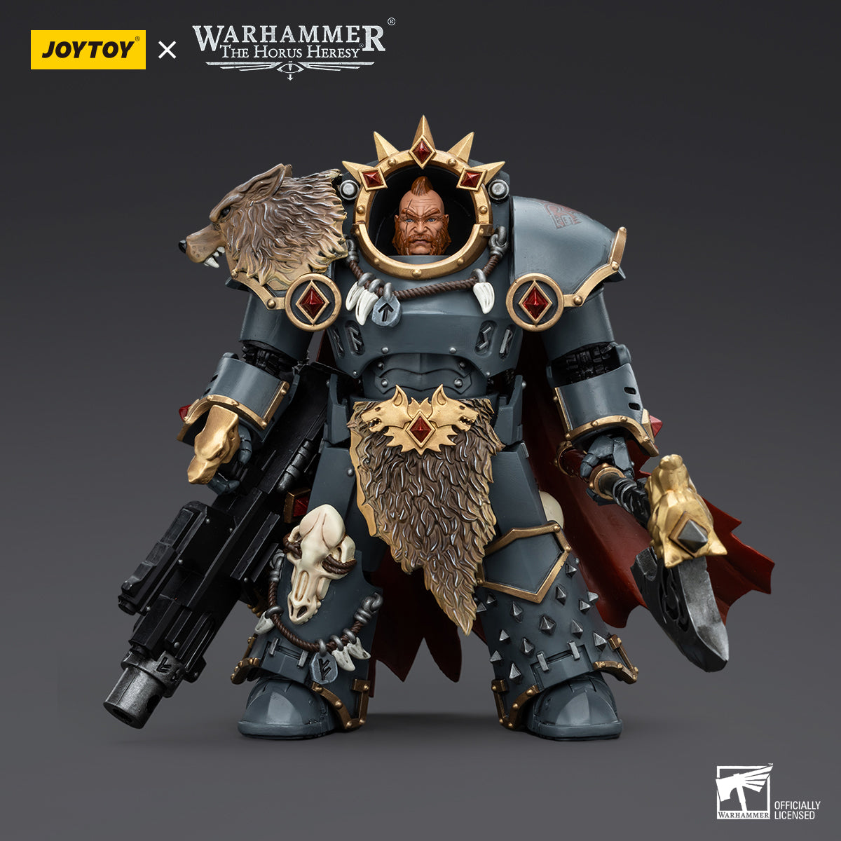 JOYTOY Warhammer 30K 1/18 Action Figure Space Wolves Legion Praetor wi