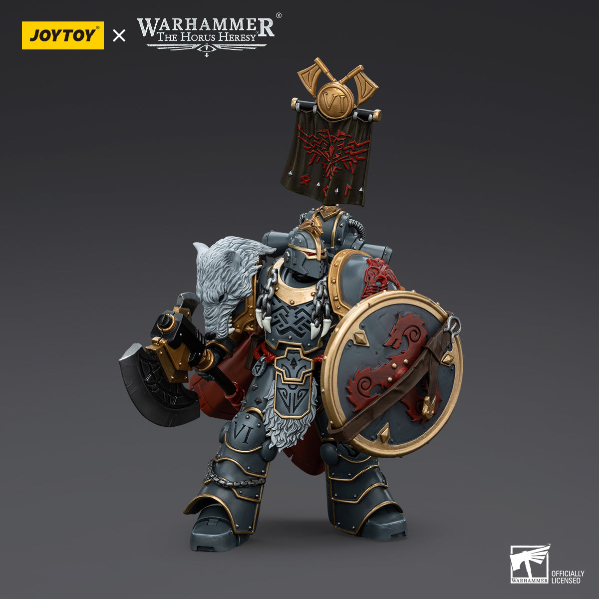 JOYTOY Warhammer 30K 1/18 Action Figure Space Wolves Legion Praetor wi